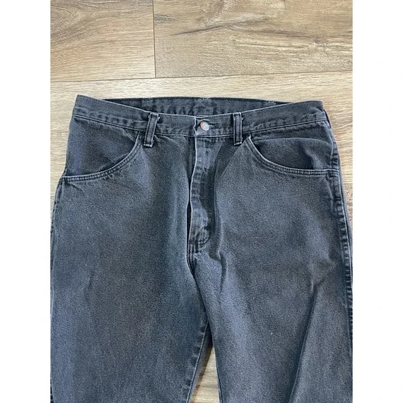 Vintage Rustler Jeans Mens 34x30 Black Regular Fit Cotton Denim Straight Leg - Picture 2 of 8